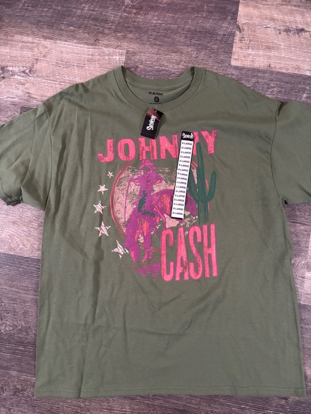 Spencer's Olive Green Tee with Pink Graphic